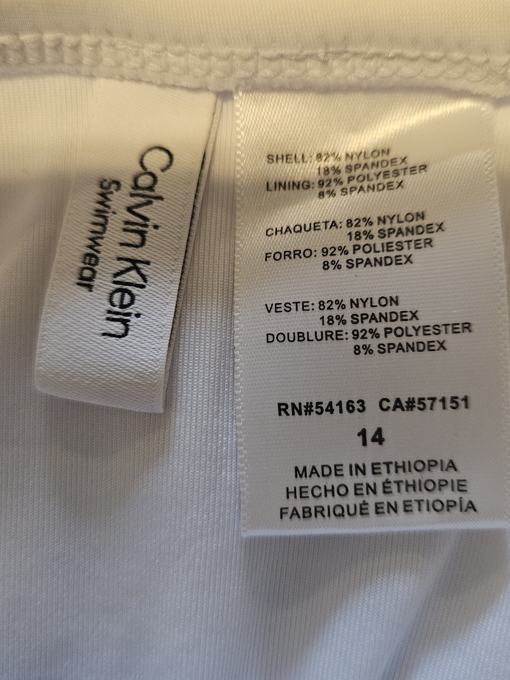 Calvin Klein White Ruched One-Piece Swimsuit - Picture 4 of 5